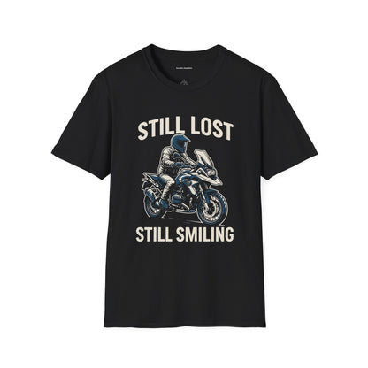 "Still Lost, Still Smiling" Unisex Softstyle T-Shirt - Perfect for Riders, Adventure Lovers, Casual Wear, Gift for Motivational Souls, [...]