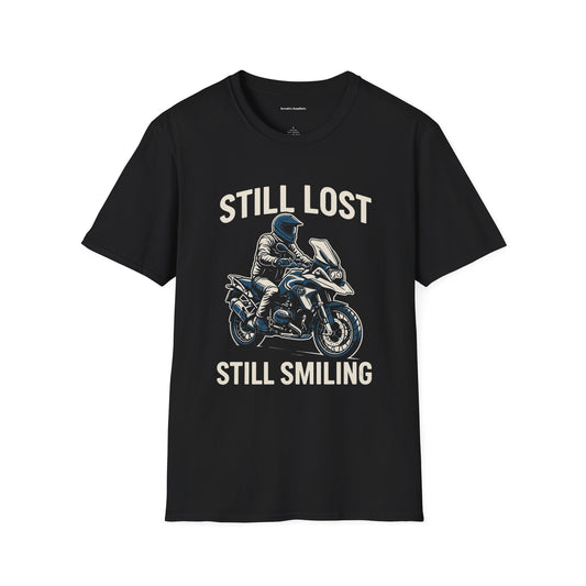 "Still Lost, Still Smiling" Unisex Softstyle T-Shirt - Perfect for Riders, Adventure Lovers, Casual Wear, Gift for Motivational Souls, [...]