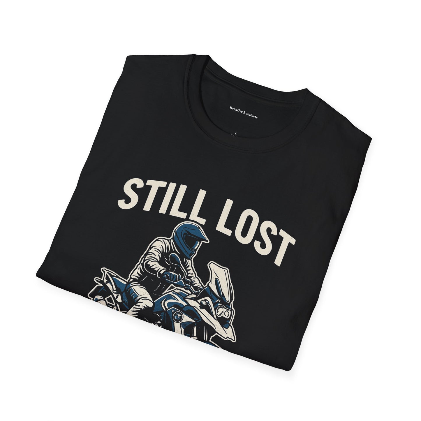 "Still Lost, Still Smiling" Unisex Softstyle T-Shirt - Perfect for Riders, Adventure Lovers, Casual Wear, Gift for Motivational Souls, [...]