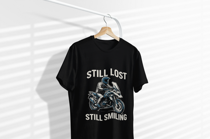 "Still Lost, Still Smiling" Unisex Softstyle T-Shirt - Perfect for Riders, Adventure Lovers, Casual Wear, Gift for Motivational Souls, [...]